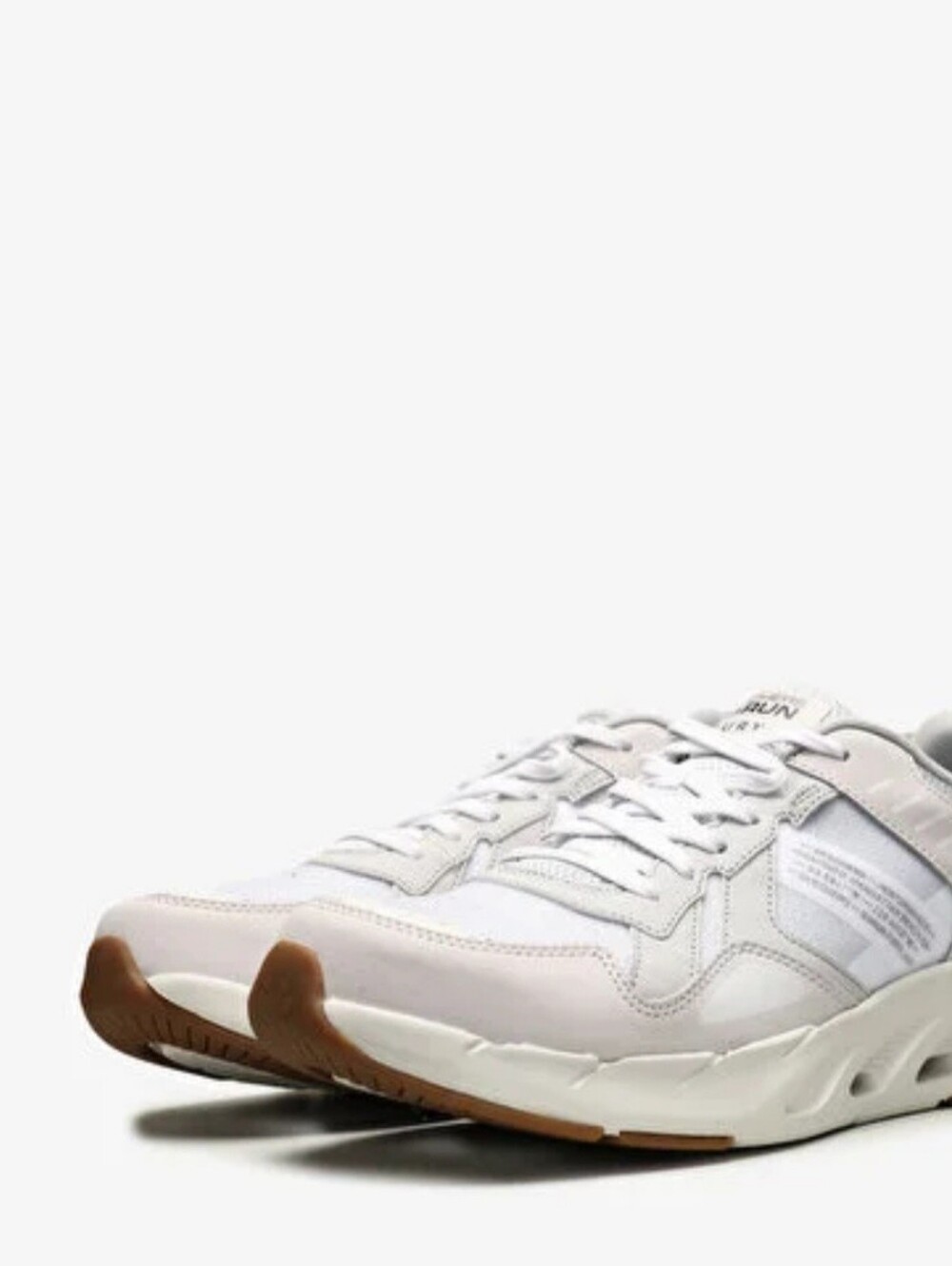 Men's White and Light Gray Lace-Up Athletic Sneakers